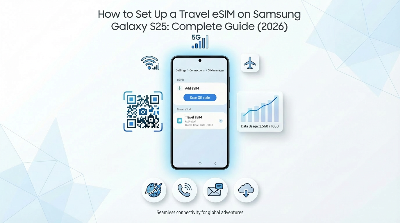 How to Set Up a Travel eSIM on Samsung Galaxy S25: Complete Guide (2026)